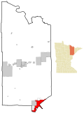St. Louis County Minnesota Incorporated and Unincorporated areas Duluth Highlighted